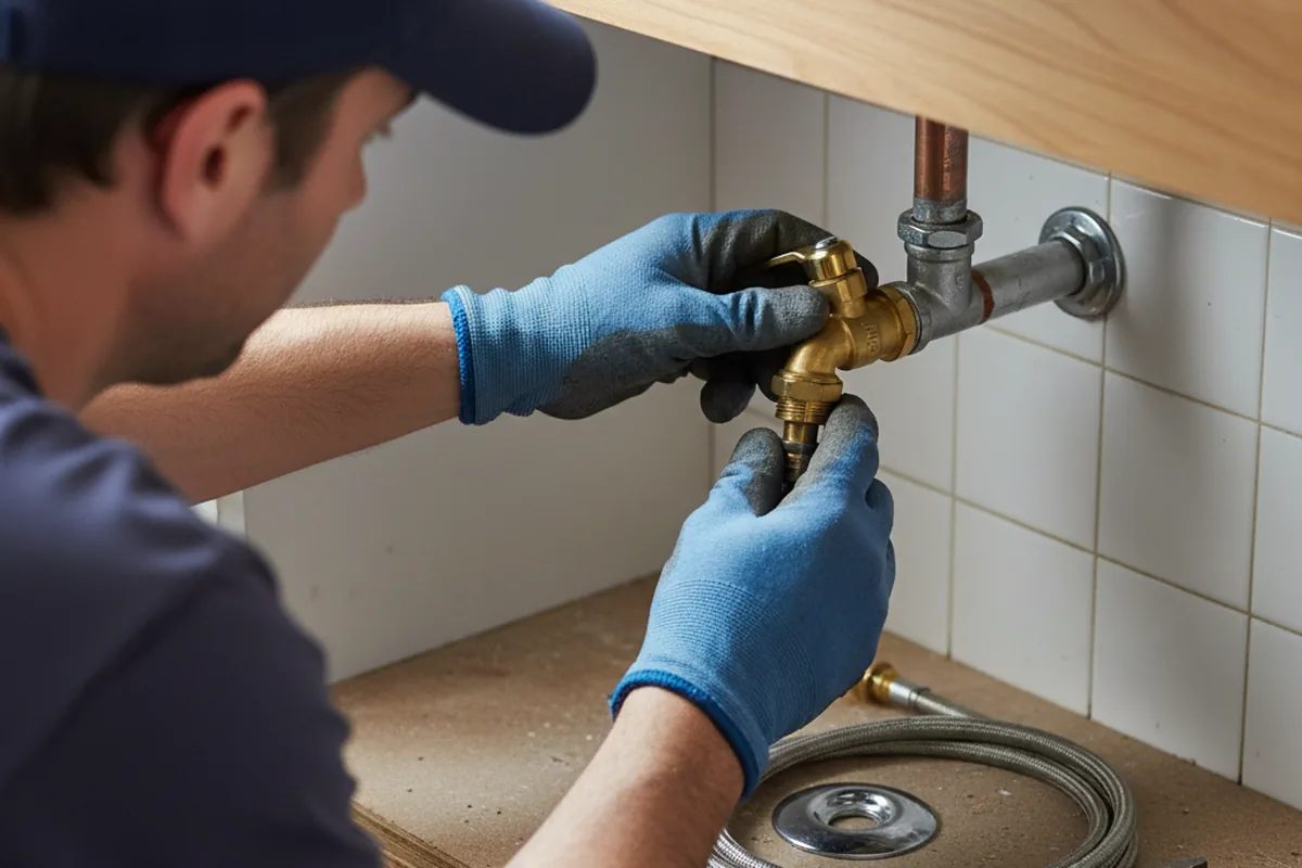 Shutoff valve and fitting work during Emergency Plumbing in Richland